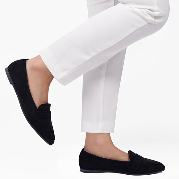 Women's Suede Flats Size 7.5 Slip-On Office Casual Elegant Loafers - Picture 6 of 6